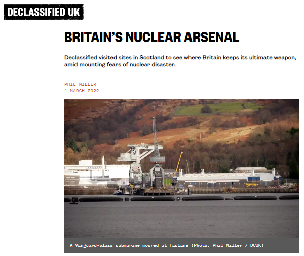 ⚠️The government admits to over 300 nuclear safety incidents at Faslane and Coulport in Scotland🏴󠁧󠁢󠁳󠁣󠁴󠁿where the UK houses its nuclear arms. See our recent visit to these sites, and interviews with protesters. 👉declassifieduk.org/britains-nucle…