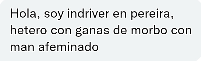 PEI_Cruising's tweet photo. #UnSeguidorBusca #Pereira #cruisingPereira #sexo #morbo #InDriver #irco https://t.co/CgYPR5vyrI