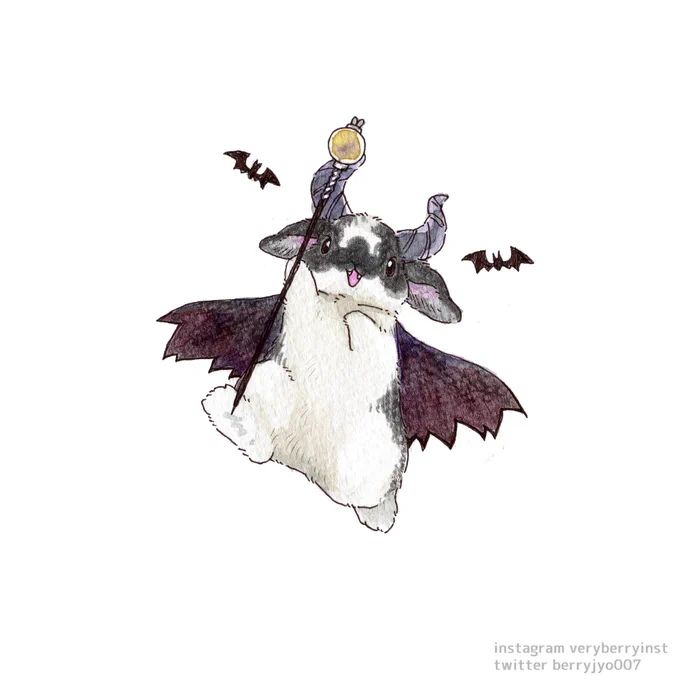 Halloweenついに今日は!!毎日休まずイラスト投稿しつづけて999日目ですいたずら大魔王のロップさんが大暴れしちゃうぞー『Trick or Treat』毎日投稿999日目 #Halloween #ハロウィン 
