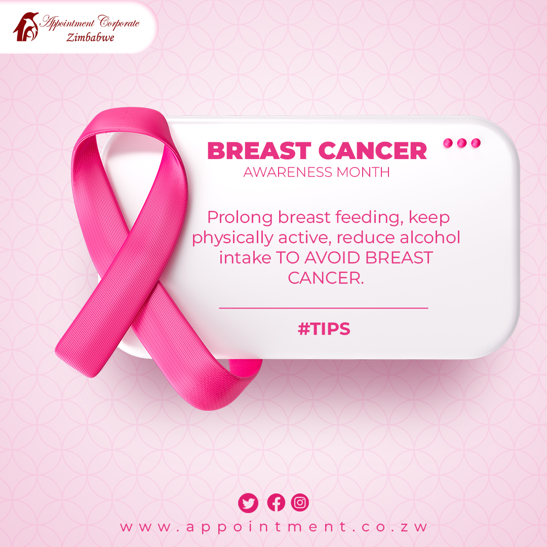 AppointmentZ's tweet photo. As we continue to recognize Breast Cancer Awareness Month, here are some tip to reduce the risk of getting breast cancer. https://t.co/c5FK8LlNn9