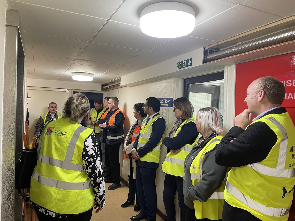 Fabulous to be out with our team to see progress with the installation of sprinklers in our high rise - keeping residents safe 🙂