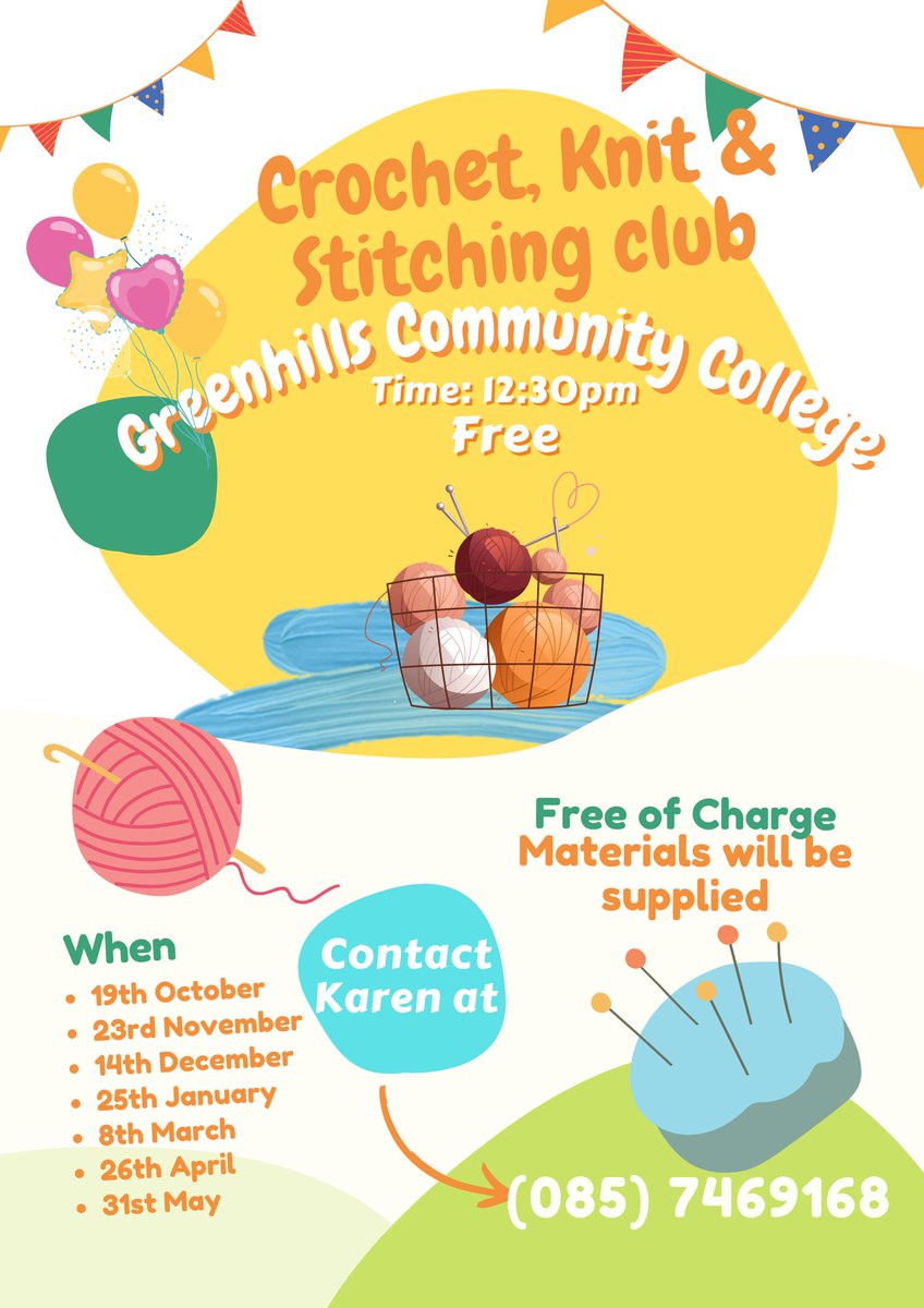 GreenhillsColl's tweet photo. Greenhills CC Crochet,Knit&Stitch club started this week! Really fun and enjoyable afternoon!!!Parents that knit together ❤ #parentssupportingparents #greenhillscommunitycollege #partnershipwithparents
#ddletb https://t.co/t6s9bvw8pO