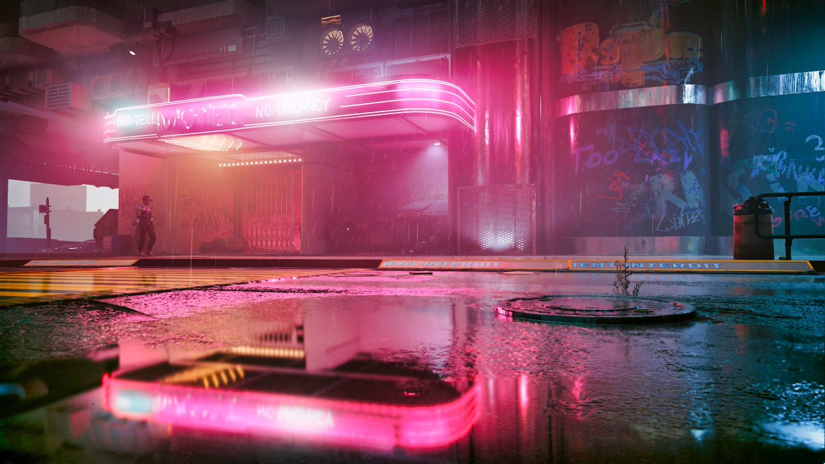 Ayghan's tweet photo. Rain, for #CyberMondays 

#Cyberpunk2077 
#VirtualPhotography #VGPUnite https://t.co/Cl6sXfgjeF