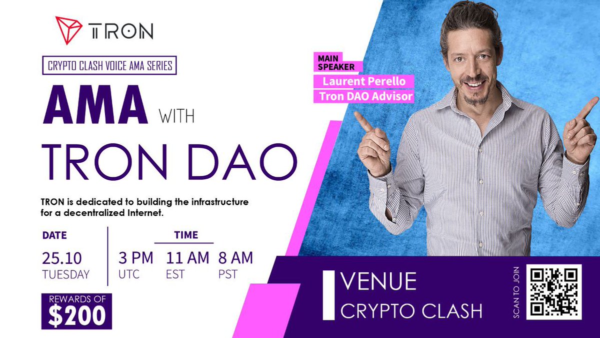 Crypto Clash (@cryptoclash1) on Twitter photo 🔊Don't forget to join our voice AMA with <a href="/trondao/">TRON DAO</a> Advisor <a href="/PerelloLaurent/">Laurent Perello - Arthera Chain</a>
🎁Prize: $200 USDD (10 Winners from Live Q&A )
📆Date: October 25 2022 03:00 PM UTC
🏨 Venue: t.me/cryptoclashglo…
🏆Follow <a href="/CryptoClash1/">Crypto Clash</a> <a href="/trondao/">TRON DAO</a> & <a href="/PerelloLaurent/">Laurent Perello - Arthera Chain</a>
Mention 3 Friends, And Retweet 🔊Don't forget to join our voice AMA with <a href="/trondao/">TRON DAO</a> Advisor <a href="/PerelloLaurent/">Laurent Perello - Arthera Chain</a>
🎁Prize: $200 USDD (10 Winners from Live Q&A )
📆Date: October 25 2022 03:00 PM UTC
🏨 Venue: t.me/cryptoclashglo…
🏆Follow <a href="/CryptoClash1/">Crypto Clash</a> <a href="/trondao/">TRON DAO</a> & <a href="/PerelloLaurent/">Laurent Perello - Arthera Chain</a>
Mention 3 Friends, And Retweet