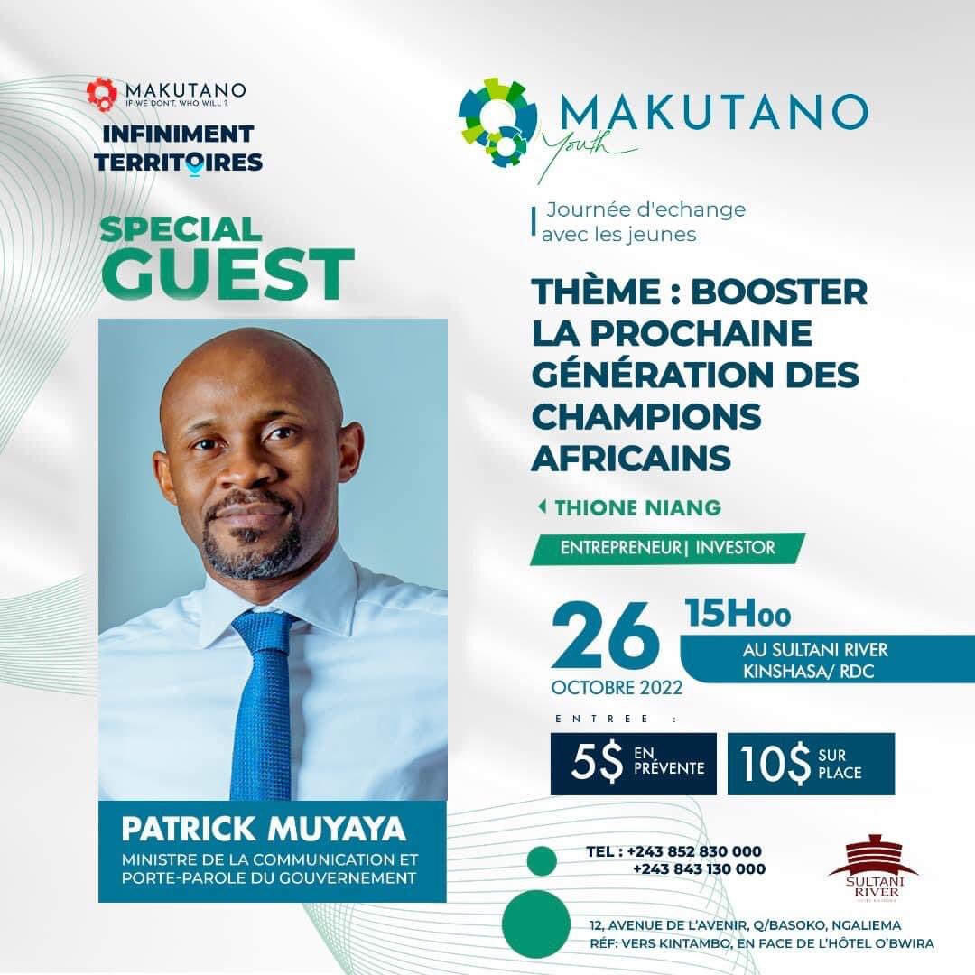 IciAilleursmag's tweet photo. #MakutanoforYouth 
#Edition2022

Nous aurons le plaisir d’avoir SEM @PatrickMuyaya Katembwe qui sera notre Special Guest pour cette rencontre Makutano  dédiée à la jeunesse afin d’échanger aussi avec lui! 

1/3 https://t.co/baJTImZ31S