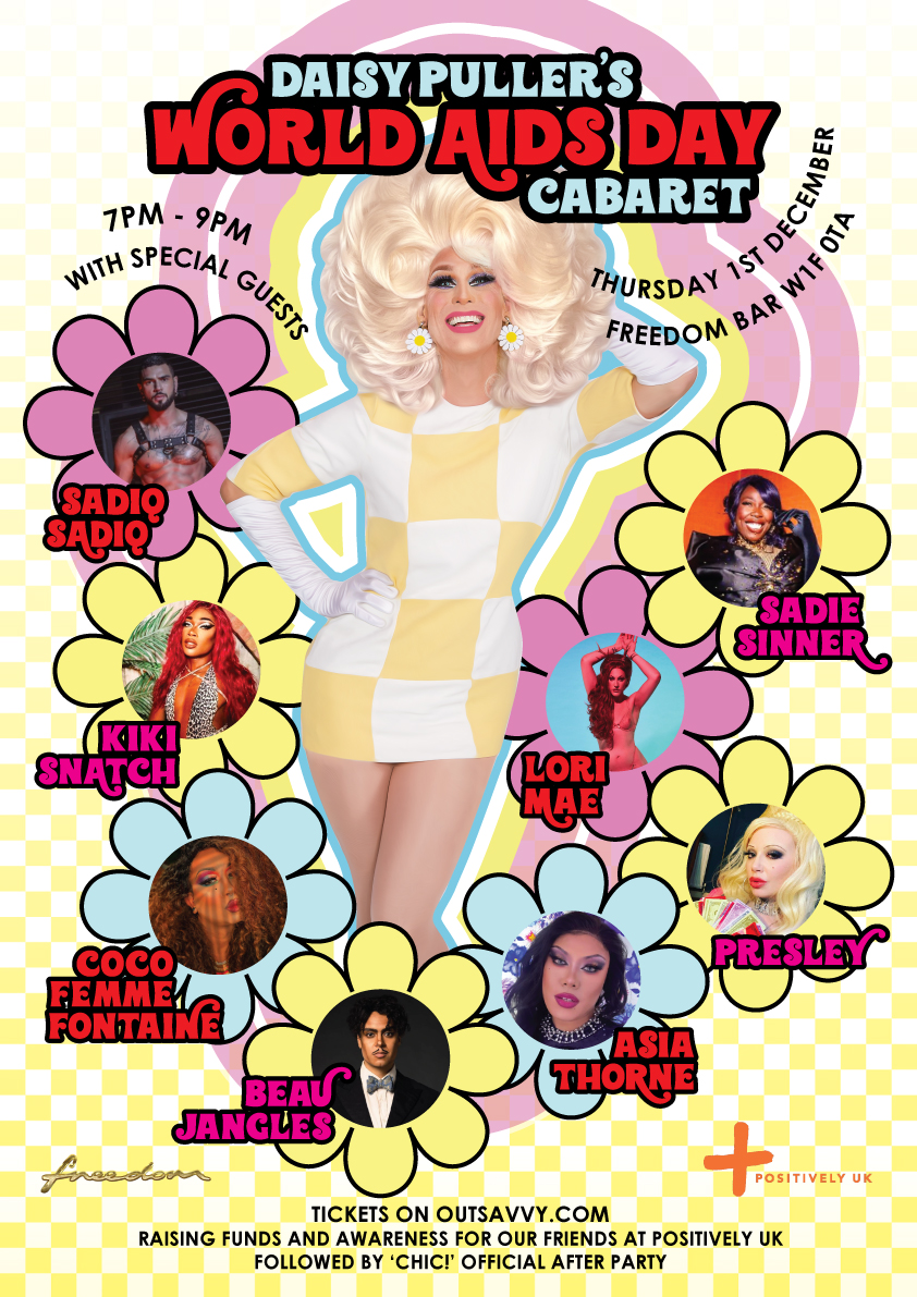 Get ready to witness the biggest, campest, sexiest #WorldAidsDay #cabaret ever!
Daisy Puller is back and she is not alone! 9 best &amp; boldest performers in an extravaganza that promises to be educational, emotional &amp; VERY entertaining!

Book your ticket now: outsavvy.com/event/10842/da…
