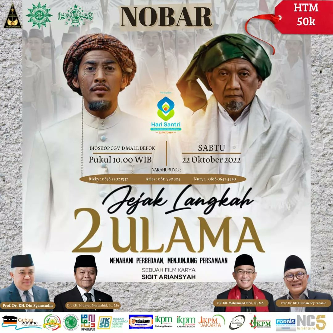 iksddepok's tweet photo. Ikatan keluarga santri Depok bekerjasama dgn IKPM Depok membuat acara Nobar Fil jejak langkah 2 ulama hri sabtu tgl 22 okt  kmrn.... @IdrisAShomad @ImamBHartono @detikcom @tribunnews https://t.co/gRul3VS3Fl