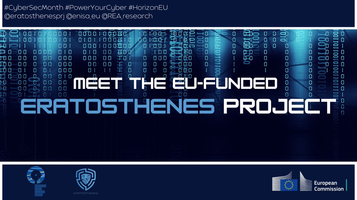 It's #CyberSecMonth🤖 Meet @eratosthenesprj🤝making the Security of Things core to the future of the Internet of Things #IoT through a decentralised Trust and Identity Management Framework for #IoT environments Check them out⏩eratosthenes-project.eu #PowerYourCyber⚡️