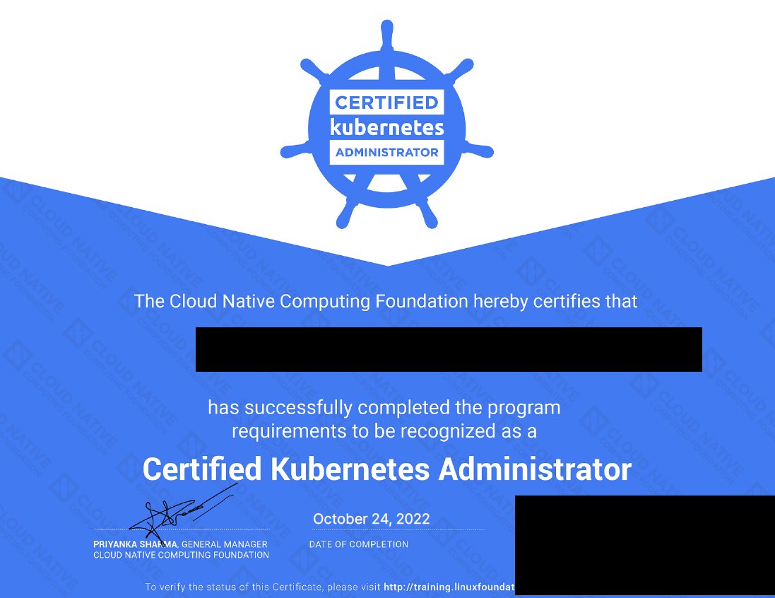 amkmpp's tweet image. CKA(Certified Kubernetes Administrator)も受かったー。わーい。