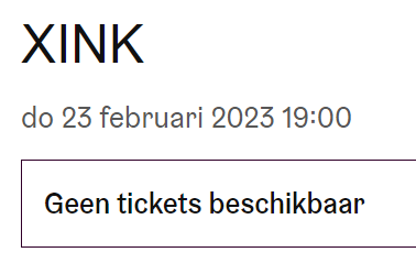 juliandebacker's tweet photo. Zo, tweede teleurstelling van het concertjaar, na géén Springsteen. #XINK https://t.co/VsG3qwxdsv