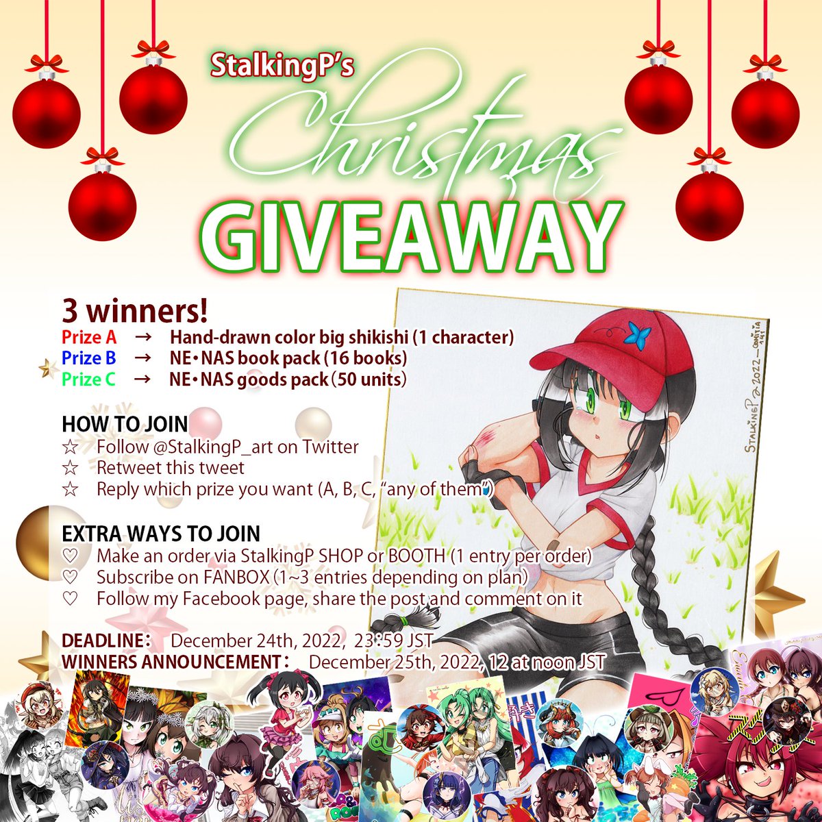 StalkingP_art's tweet photo. 🎄GIVEAWAY/プレゼント企画🎄

🎅参加方法
👉@StalkingP_art フォロー
👉このツイートをRT
👉希望をリプ

プラス参加方法はリプにて！
❌12月24日

---

🎅How to join
👉Follow @StalkingP_art
👉Retweet this
👉Reply which prize you want

Extra ways to join in replies!
❌Deadline: 24/12 https://t.co/potFLviLBQ