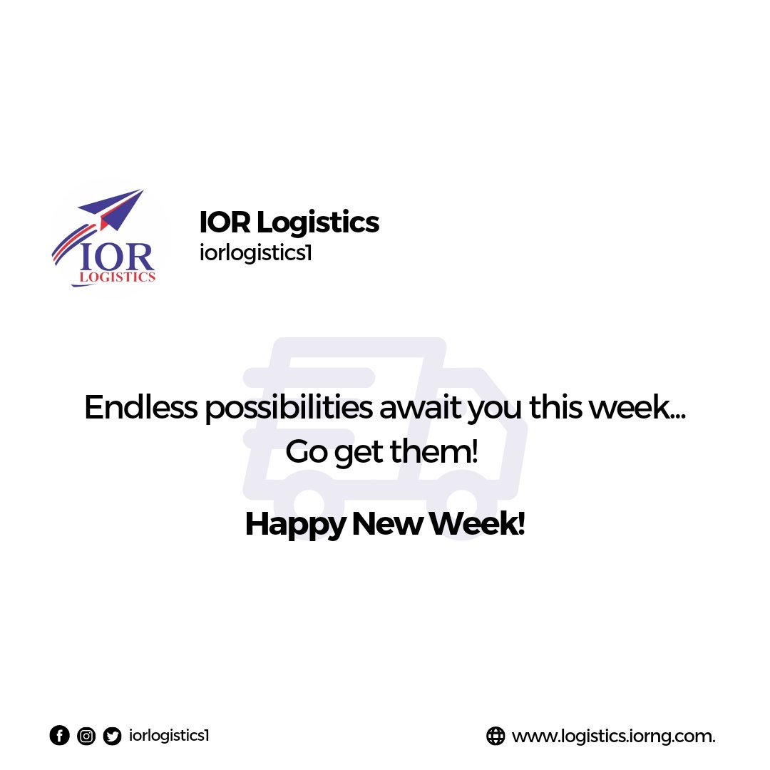 iorlogistics1's tweet photo. Don't hesitate to go after those endless possibilities this week...

And to make it even easier for you and your business, Let's handle your Logistics Business,  while you handle those amazing possibilities 😃

HAPPY NEW WEEK, Folks!!! https://t.co/VAXP4lkubV