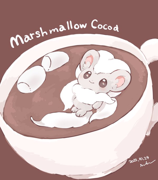 マシュマロになりきるチーノ #ポケモンイラスト 