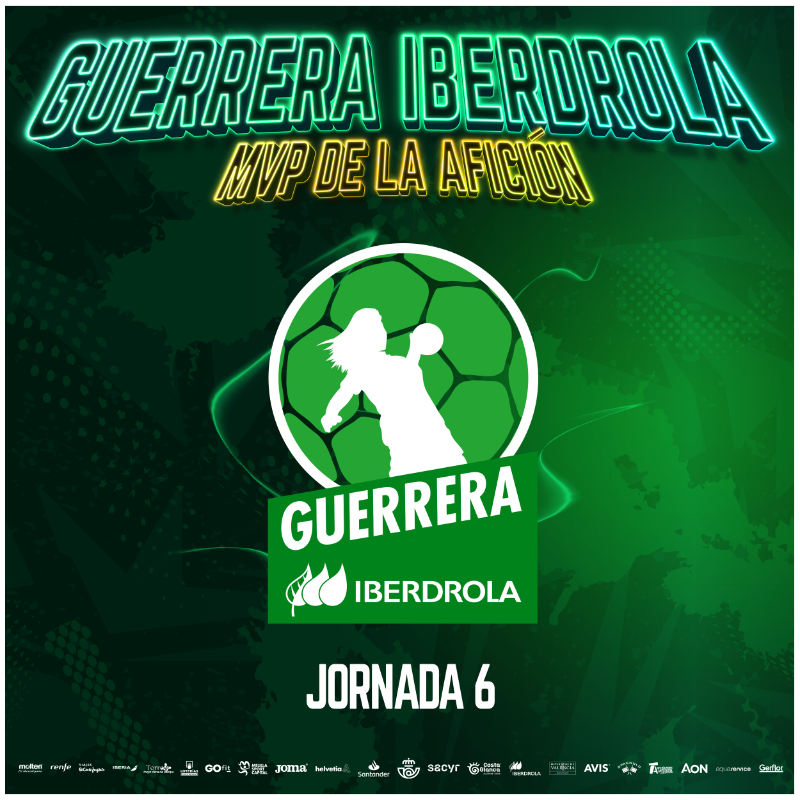 IberdrolaDHF's tweet photo. ⭐️ ¡Vota ya para elegir a la #GuerreraIberdrola de la Jornada 6! 🗳️

✔️ @ElenaCuadrado13
✔️ @Cacheda11 
✔️ @jimenalaguna14 
✔️ @ShulaGavilan 
✔️ @__malenavalles 
✔️ @maddi_bengo29 

#SheLovesHandball #LigaGuerrerasIberdrola