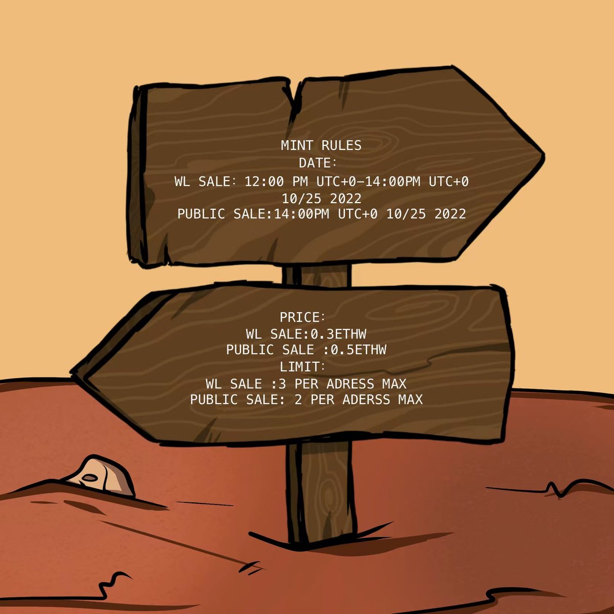 IT'S THE TIME ⏱️⏱️⏱️

Please read the MINT rules below carefully 👇👇👇

Whitelist queries will be available soon 🦾🦾🦾

Get ready to shock the ETHW chain 🚀🚀🚀