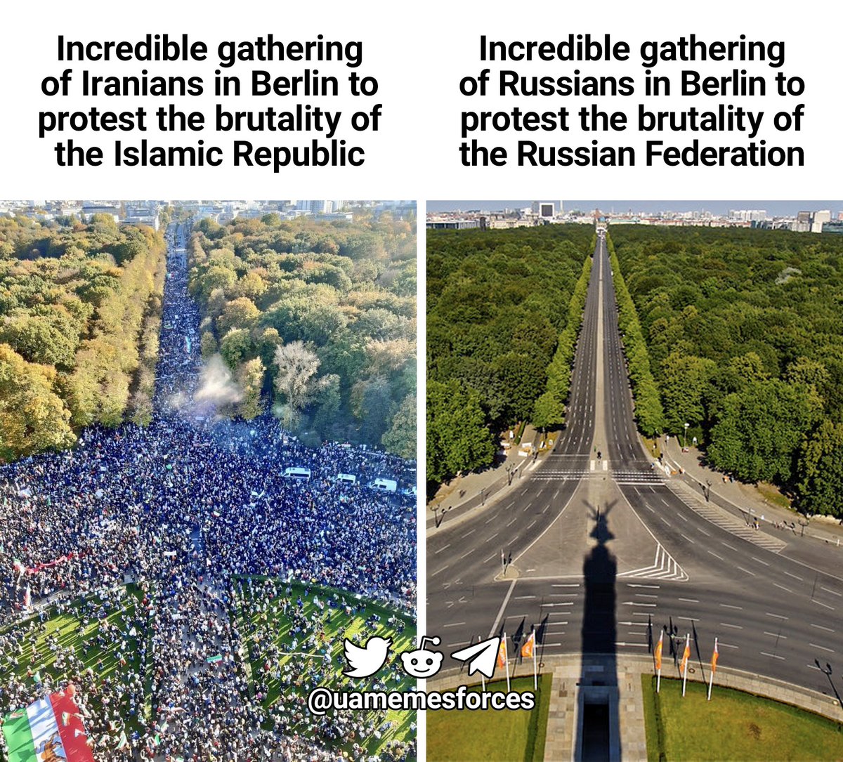 Recently young Iranian apologised to me for Iranian drones hitting #Ukraine️. Not a single Russian ever apologised to me. 
Feeling responsible for your country makes you capable of freeing it from cruel regime. I believe in #IranRevoIution &amp; free Iran.
Russia has to be defeated.
