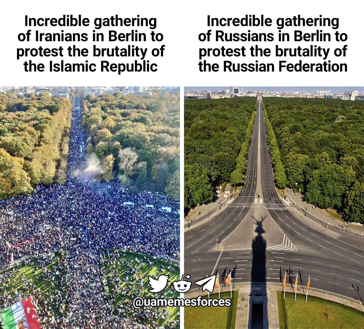 Recently young Iranian apologised to me for Iranian drones hitting #Ukraine️. Not a single Russian ever apologised to me. Feeling responsible for your country makes you capable of freeing it from cruel regime. I believe in #IranRevoIution & free Iran. Russia has to be defeated.