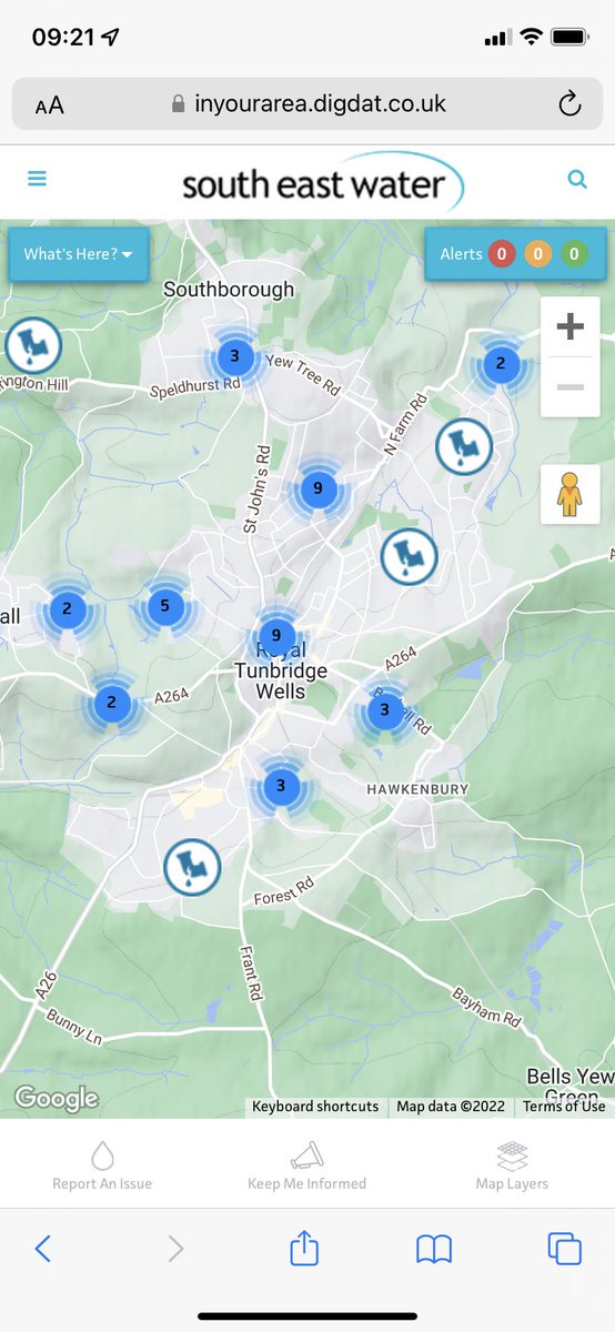 TLA2319's tweet photo. ⁦@sewateruk⁩ Is this the reason we still have a hosepipe restriction - 42 water leaks in an around Tunbridge Wells - no wonder the rain doesn’t make it to the reservoirs. #fixtheleaks https://t.co/oDdxIpbd8y