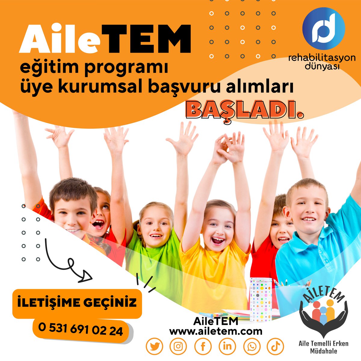 AileTEM ayrıcalıklarıyla tanışmak için bize katılabilirsiniz.
#ailetem
#rehabilitasyondünyası #özeleğitim
#özeleğitimrehabilitasyon
#kurumsaldanışmanlık #otizm
#gelişimyetersizliği
#danışmanlık
#erkenmüdahale
#kesfetteyiz
#riskliçocuk
#psikoloji
#çocukgelişimi
#özeleğitimetkinlik