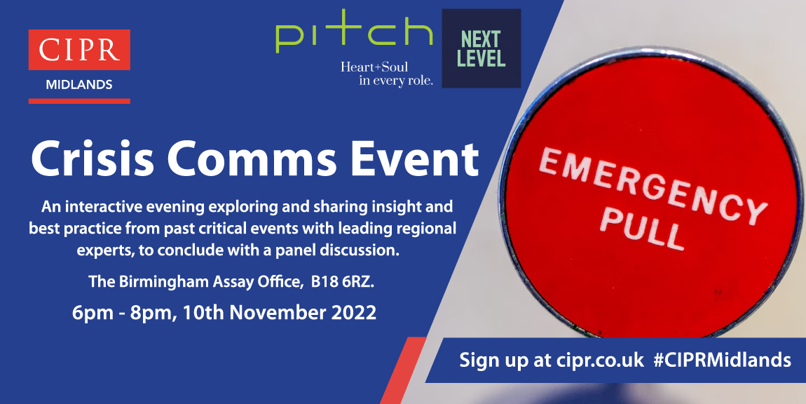 Our Crisis Comms event on 10th November in Birmingham is shaping up to be a great one! Learn from some leading local practitioners and join our lively panel discussion. Places are filling up fast, so secure your spot today bit.ly/3S7dxUX