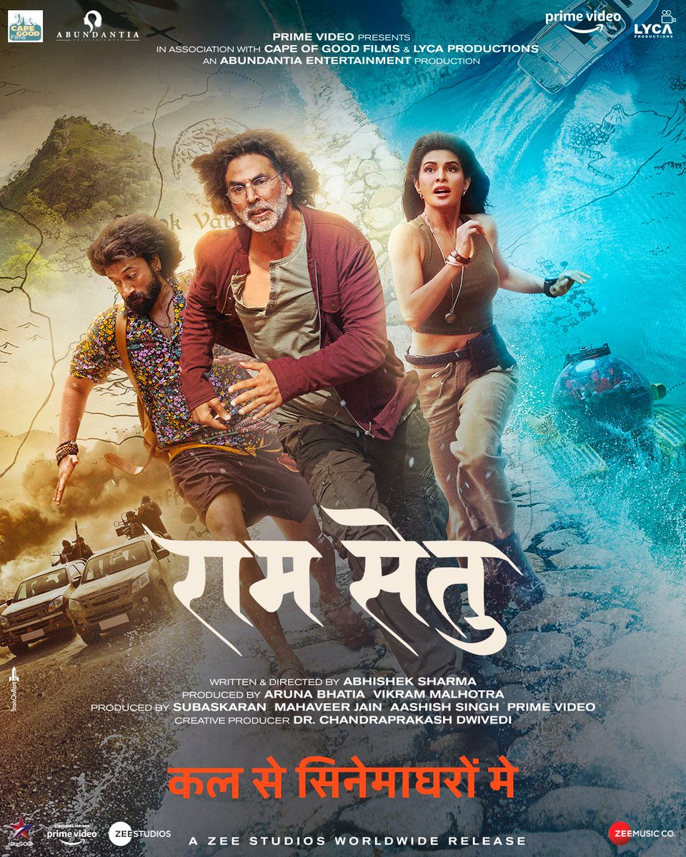 Asli_Jacqueline's tweet photo. Everything you know is about to change. 
Get ready for a blockbuster Diwali with your entire family. 

Book your tickets now booking links

#RamSetu. In theatres tomorrow.

https://t.co/vnjfQQYJIq 
https://t.co/yCP7VzErIE https://t.co/Wh9jJjyCtz