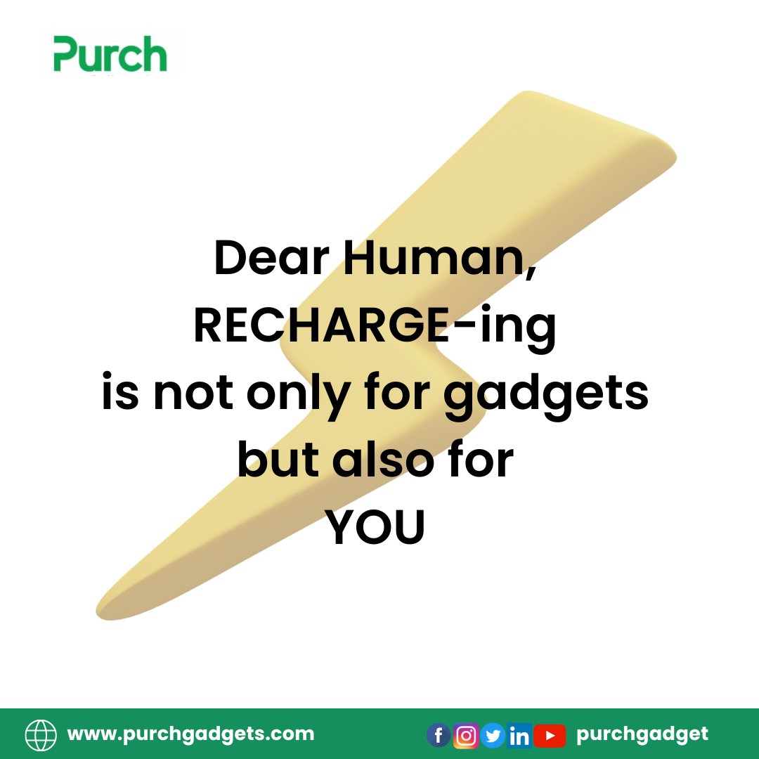 Purchgadget's tweet photo. Recharging (rejuvenating) enhances your creativity and productivity - you need that for day-to-day success

#mondaymotivation
#worklifebalance https://t.co/ISeg0C5KDR