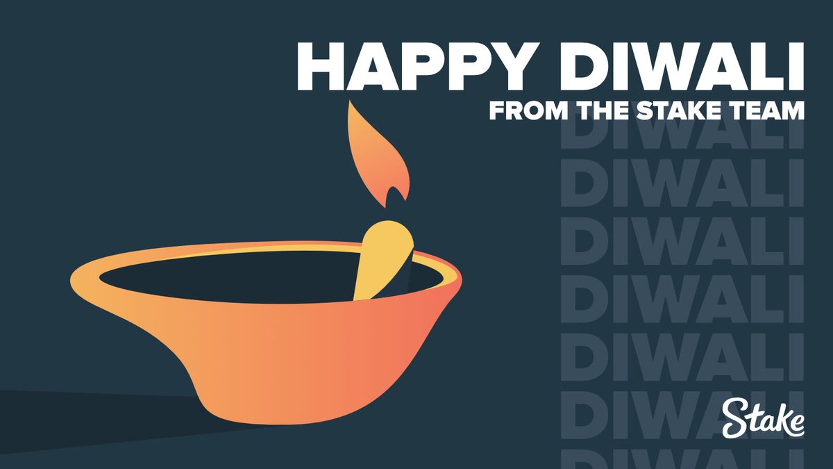 Stake's tweet photo. Happy #Diwali to all of our Players &amp; Followers who celebrate the festival 😀

Wishing you &amp; your family a very happy and prosperous Diwali! May each Diya you light, brighten up your life 🪔 https://t.co/VBhjAgaZV9