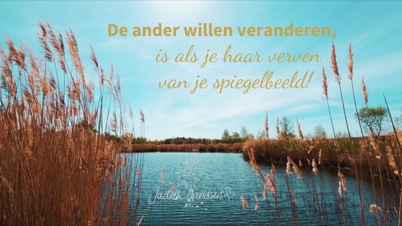 De ander willen veranderen, is als je haar verven van je spiegelbeeld. Dat lukt niet.