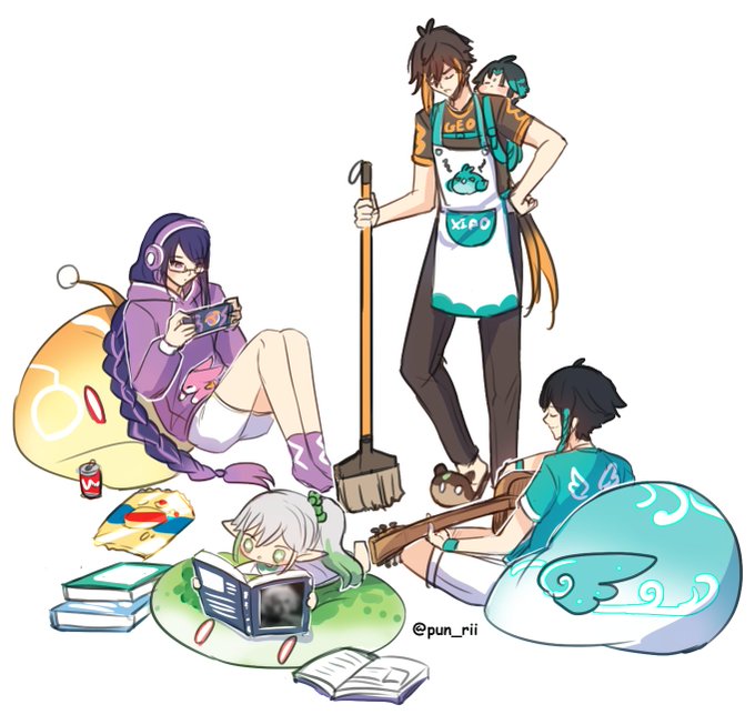 Chillin  #zhongli #xiao #raiden #venti #nahida 