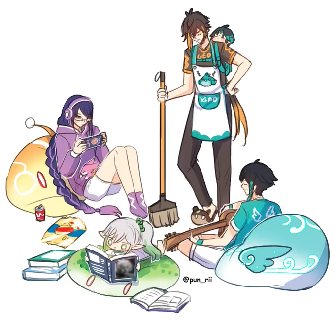 Chillin  #zhongli #xiao #raiden #venti #nahida 