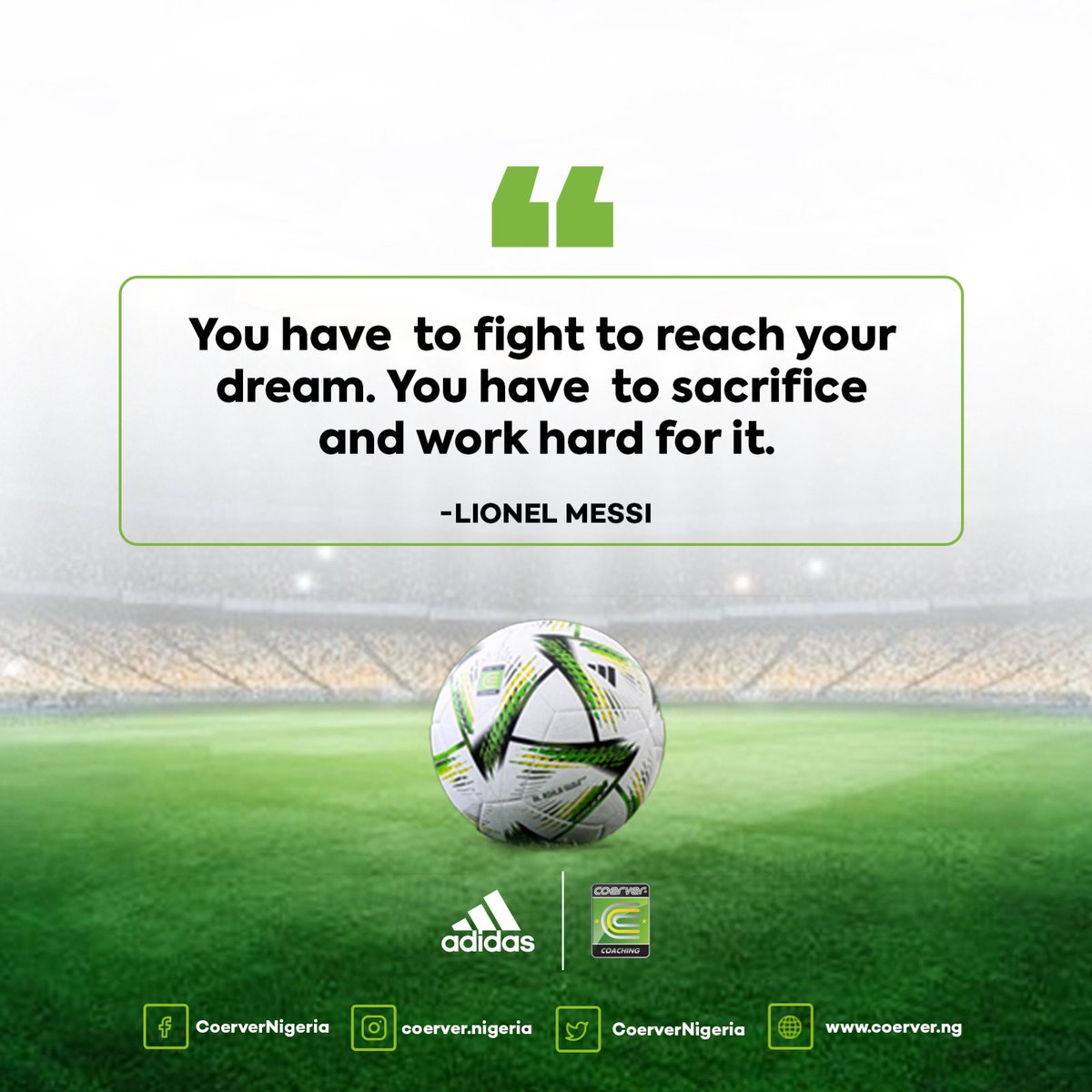 CoerverNigeria's tweet photo. #MondayMotivation #Monday
#mondaythoughts
#football #soccer #education #curriculum #coervercoaching #coervernigeria #coervermethod #coerverkids
##coervergirls
#coerverpartnerschool
#championstarthere https://t.co/DcVnpH97JC