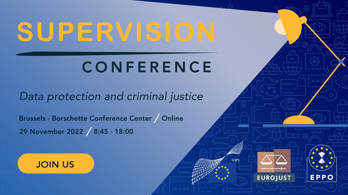 EDPS (@eu_edps) on Twitter photo Are you a #dataprotection expert, a criminal law practitioner or policymaker?
<a href="/EU_EDPS/">EDPS</a>, <a href="/EUProsecutor/">European Public Prosecutor’s Office (EPPO)</a> and <a href="/Eurojust/">Eurojust</a> are organising a conference on data protection in the field of criminal justice in #EU on:
🗓️29/11/22 in🏛️Brussels
Check & Register: europa.eu/!t76pJh Are you a #dataprotection expert, a criminal law practitioner or policymaker?
<a href="/EU_EDPS/">EDPS</a>, <a href="/EUProsecutor/">European Public Prosecutor’s Office (EPPO)</a> and <a href="/Eurojust/">Eurojust</a> are organising a conference on data protection in the field of criminal justice in #EU on:
🗓️29/11/22 in🏛️Brussels
Check & Register: europa.eu/!t76pJh