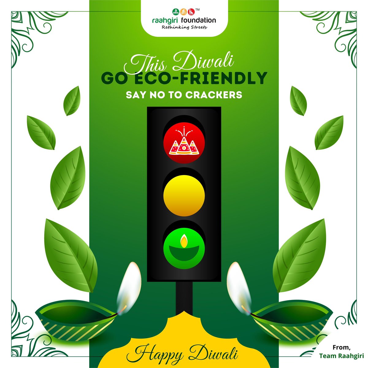 Raahgiri_Fdn's tweet photo. Let’s enjoy a cracker-less, safe, happy and healthy day ✨ 

Happy Diwali from the Raahgiri team! 😃 https://t.co/ODkSlodnyr