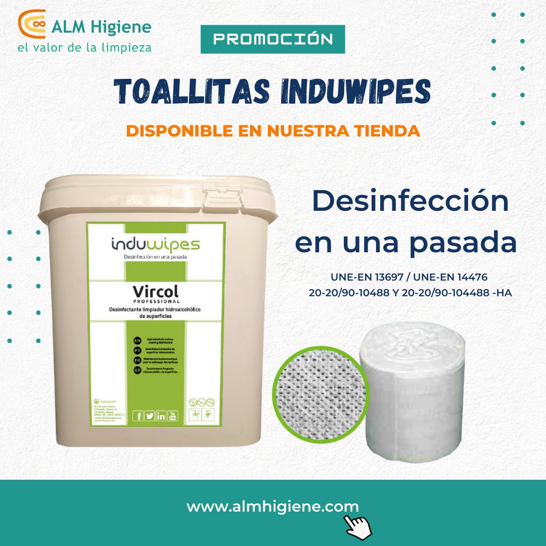 AlmHigiene's tweet photo. INDUWIPES 💯
🟢 Excelentes resultados de limpieza y desinfección gracias a la estructura de orificios del tejido
🧐 https://t.co/QjwzdNWqsd
#Induquim #desinfeccion #seguridad #resultados #Excelente #promocion #toallitas #reciclado #limpieza #almhigiene https://t.co/VXxzQH5cxO