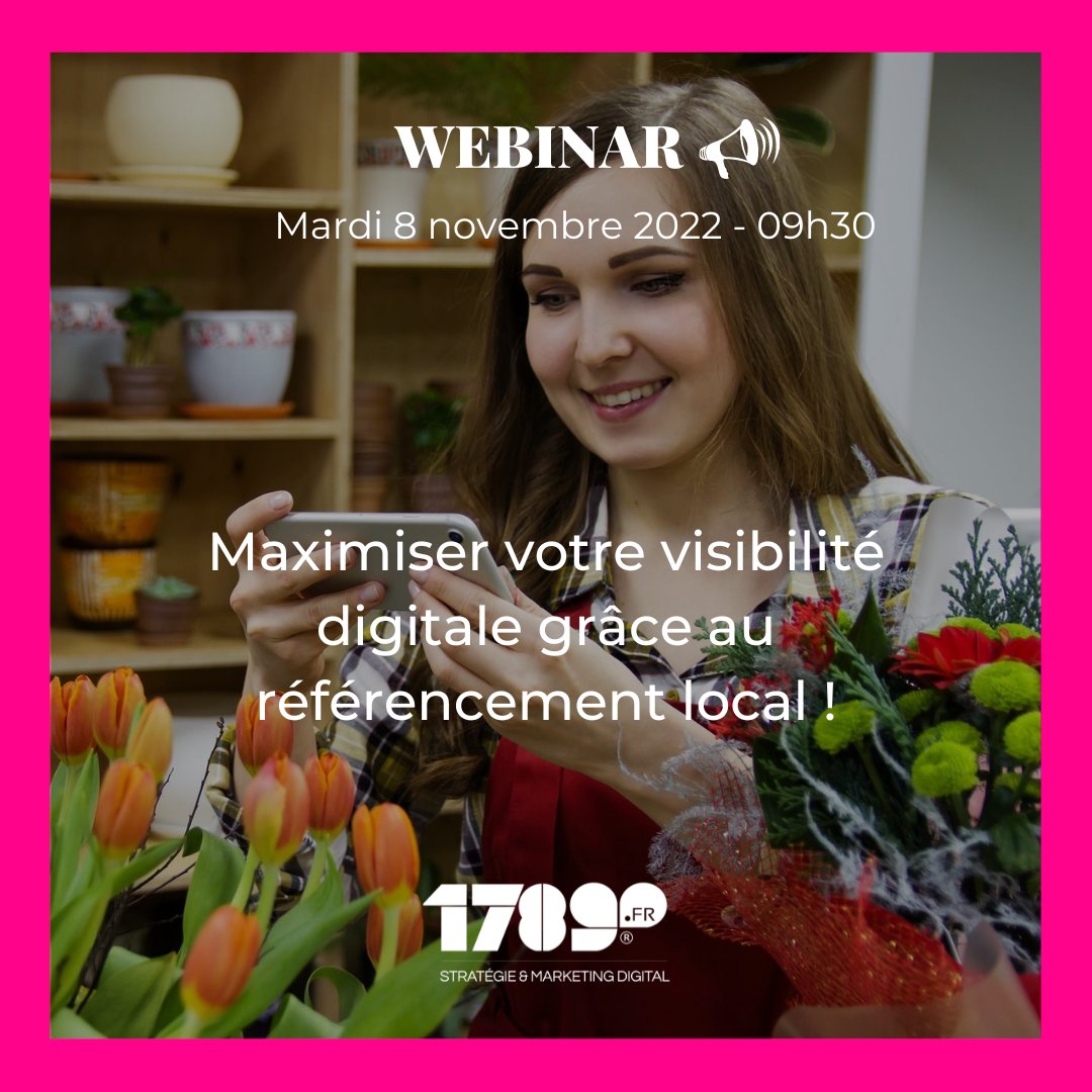 Le #référencement #local est un levier important dans votre stratégie de visibilité. C'est la thématique qu'Abdel abordera lors de notre prochain webinar le mardi 8 novembre à 9h30. 
Inscrivez vous dès maintenant : app.livestorm.co/1789-fr/maximi…

#seo #visbilite #live