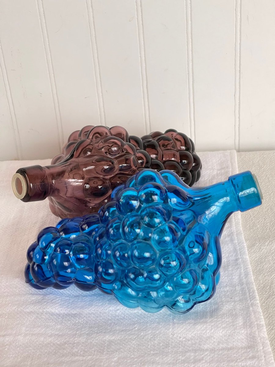 Excited to share this item from my #etsy shop: Vintage Glass Grapes Flask | Glass Grapes Held Wine Italy | Vintage Glass Decor etsy.me/3VZ9qwP