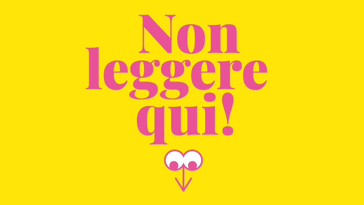 👀 Ehi, non leggere qui! 👀

👀 Stai ancora leggendo?👀
Allora devi proprio rispondere a queste domande: bit.ly/nonleggerequi su #piacere, #attenzione, #magie e #lettura!
Alla fine c’è una sorpresa🤫
#NonLeggereQui <a href="/cittametrobo/">CittàmetroBologna</a> <a href="/BiblioSalaborsa/">Biblioteca Salaborsa</a>
<a href="/kilowattBo/">KilowattBo</a> @ponmetro1420