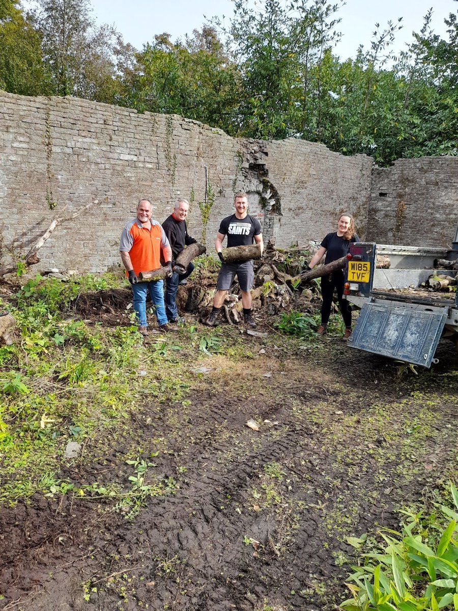Following funding from @veoliaenvtrust, our South West commercial team has continued to support Penllergare Woodland Trust's restoration work. The team has helped clear the site to allow the restoration of the old stone walls, as well as the planting of a new orchard 🍎