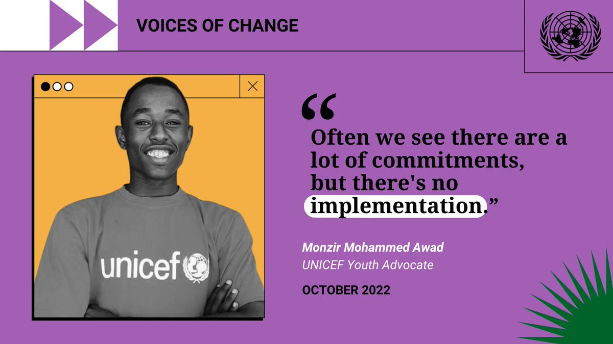 Ahead of #COP27 in November, @UNICEF Youth Advocate Monzir Mohammed talked about youth leadership on #ClimateAction - and why he joined a group of like-minded young people to build Sudan’s first solar-powered car. bit.ly/3sgrJQv