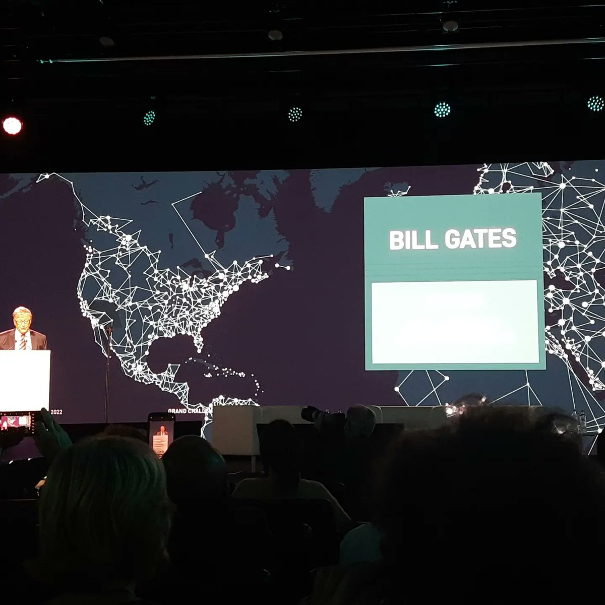 Mr. Bill Gates speaking at the 2022 Annual Grand Challenge meeting in Brussels