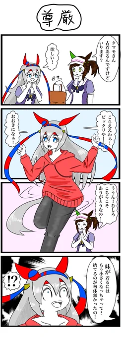 ウマ娘4コマ描きました
#ウマ娘 #4コマ #タマモクロス #アイネスフウジン 