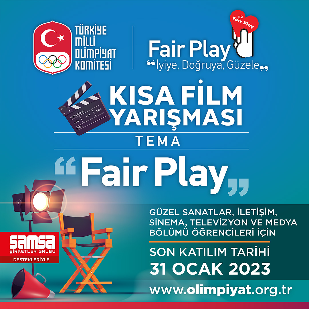 Fair Play Kısa Film Yarışması başvuru süreci devam ediyor! Siz de maksimum 10 dk sürecek filmlerinizi çekip yarışmaya katılabilirsiniz! 🗓 Son başvuru tarihi 31 Ocak 2023. Detaylar ve başvuru için; olimpiyat.org.tr’ yi ziyaret edebilirsiniz.