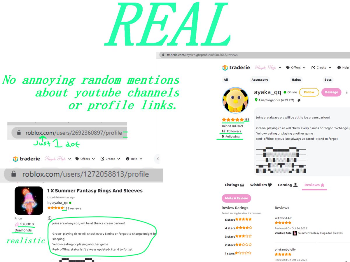 RosesAreMissing's tweet photo. HOW TO KNOW IF YOU ARE BEING SCAMMED AND HOW TO AVOID BEING SCAMMED!

here I have made examples of and signs that you are being scammed and how to avoid it.

Here are some hints to know if you are being scammed
rt to spread the msg #royalehightradings #royalehighscam #traderie https://t.co/OOYv7YVoK9