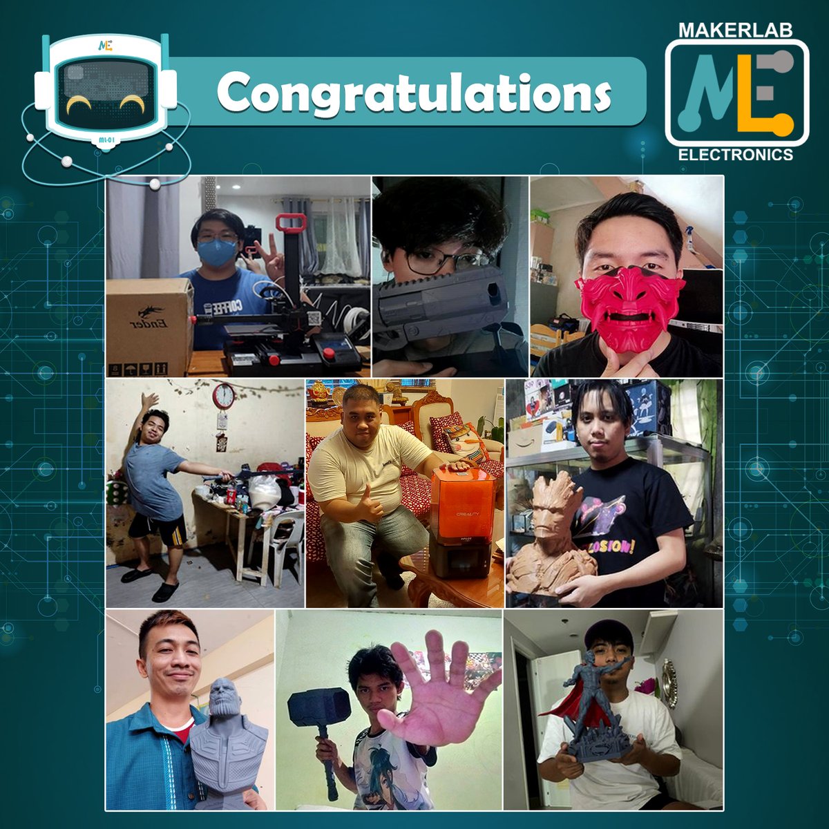 makerlab_e's tweet image. Hi, Makers sharing with you the winners of our last raffle together with their prizes! Oha!

Stay tune in our page for more promo!😁

#MakeItMakerlab
#MakerlabElectronics