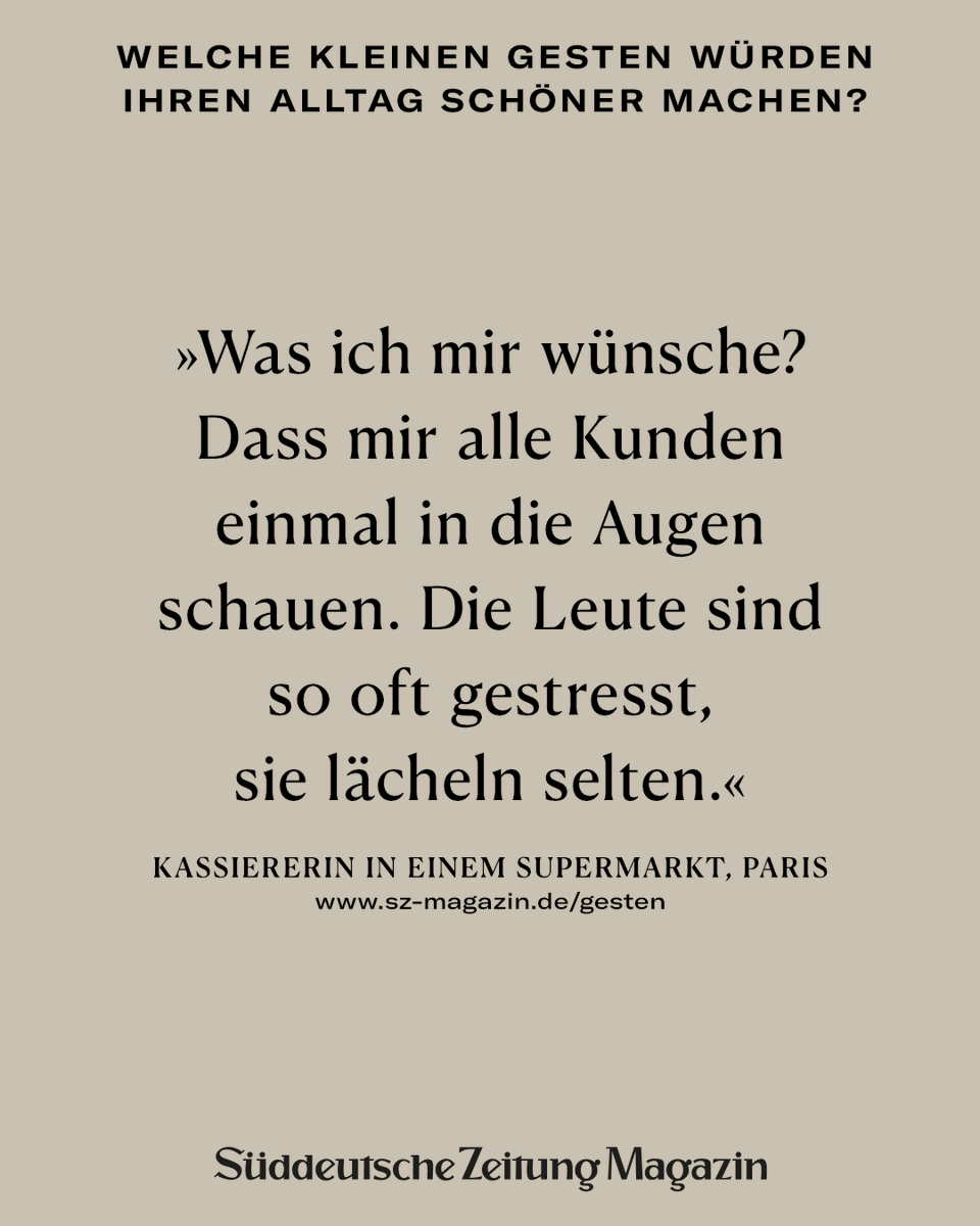 szmagazin's tweet photo. Gerade in schwierigen Zeiten sollte man Rücksicht aufeinander nehmen und einander helfen. Wir haben Mitarbeitende in Supermärkten, Pflegeeinrichtungen oder Friseursalons gefragt: Welche kleinen Gesten würden Ihren Alltag schöner machen? (SZ Plus): https://t.co/1llot3igmK https://t.co/4Blw6k4jlG