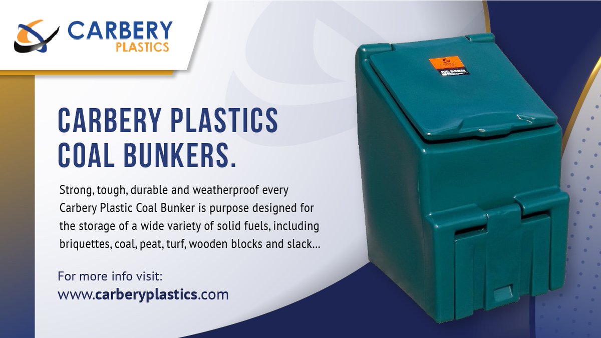 carberyplastics's tweet image. Strong, tough, durable and weatherproof every #carberyplastic #coalbunker is purpose designed for the #storage of a wide variety of solid fuels, including briquettes, coal, peat, turf, wooden blocks and slack…
For more info visit: carberyplastics.ie