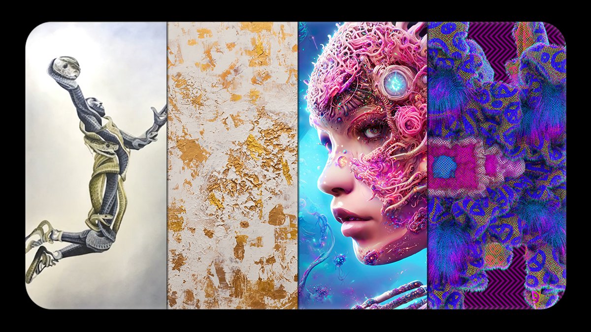 KnownOrigin_io's tweet photo. 🔥 DROPS 🔥

This week's amazing Drops releasing Thursday! 👀💎

@bktheartist 
@priyankajain1
@WZwieback 
@hi_low_2good 

Congratulations everyone! ‼️

https://t.co/ezWydpJEkN https://t.co/sXeYPGxKc7