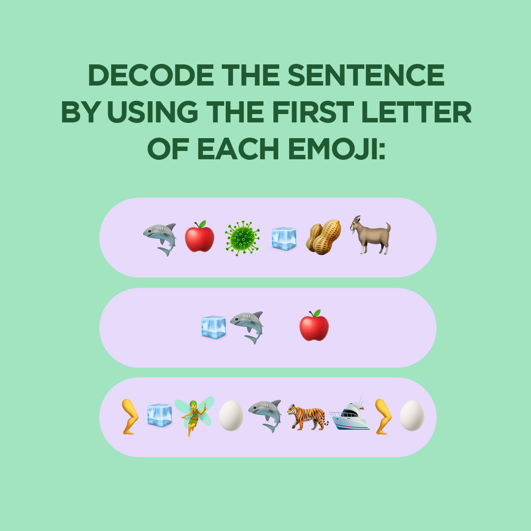 NationalBonds's tweet photo. Decode the riddle using the words with the first letter of each of these emojis and let us know what the sentence in the comments! 👇 Two people stand the chance of WINNING AED 500 in their National Bonds accounts! 

#NationalBonds #Quiz #Riddle https://t.co/Ziq17hM0T6