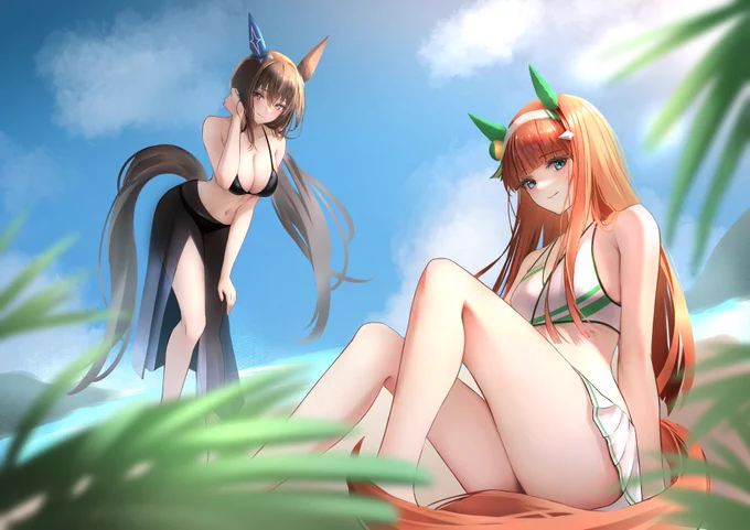 水着～～!!Skebありがとうございました～!#サイレンススズカ #アドマイヤベガ#ウマ娘 