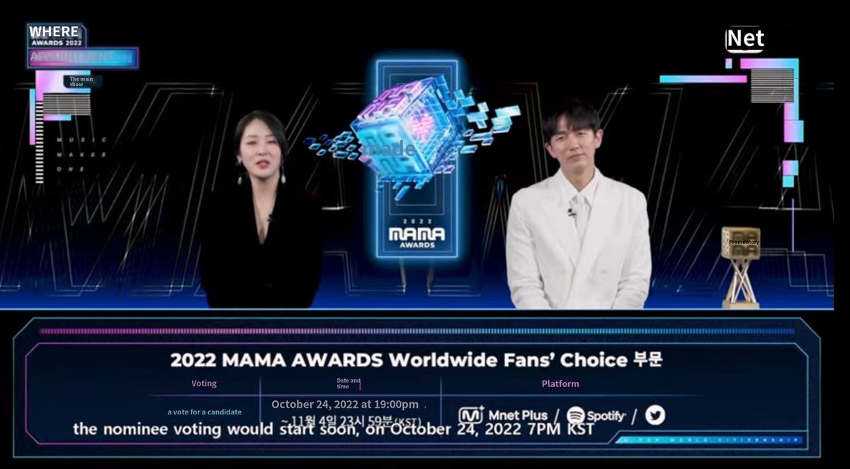 BLACKPINKGLOBAL's tweet photo. .@BLACKPINK is nominated for "Worldwide Fans' Choice" at the 2022 MAMA AWARDS.

Voting will start at 7PM KST via Mnetplus, twitter and Spotify! 

#BLACKPINK #블랙핑크 #2022MAMA https://t.co/3vb7tx8tST